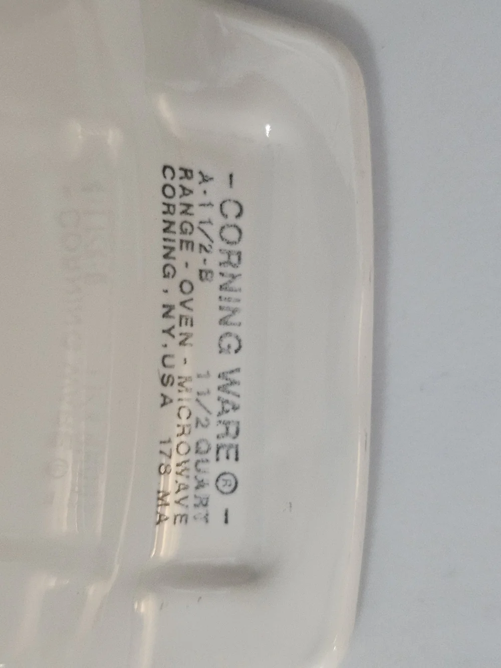 Corningware White Casserole with Herb & Vegetable Pattern